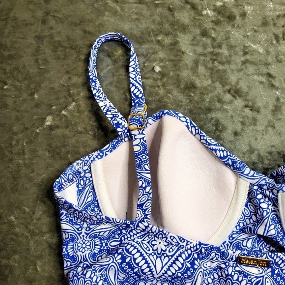 Helen Jon Blue Paisley Print 2 Piece Swimsuit - Picture 12 of 14